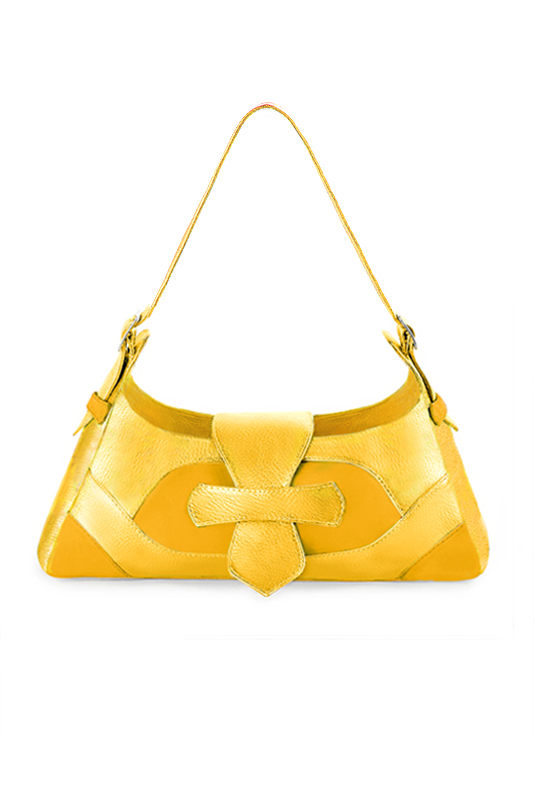 Dress handbag in yellow leather - Top view